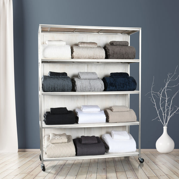Claremont Rack Silver with Mango Wood Shelves