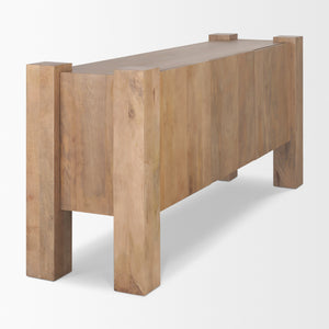 Beth Light Brown Wood w/ 3 Doors Sideboard