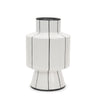 Dinah Large White w/ Black Stripes  Ceramic Vase