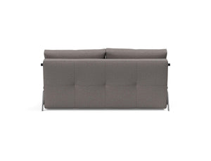 CUBED QUEEN SOFA BED in MIXED DANCE GREY FABRIC WITH Chrome legs 521
