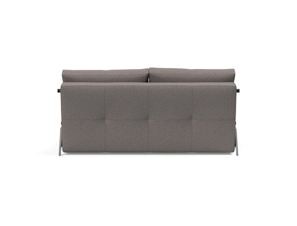 CUBED QUEEN SOFA BED in MIXED DANCE GREY FABRIC WITH Chrome legs 521