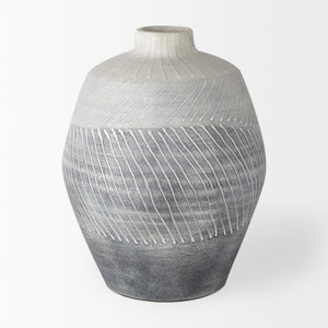 Blume 10H Off-White w/ Gray Textured Vase