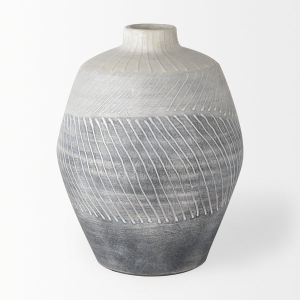 Blume 10H Off-White w/ Gray Textured Vase