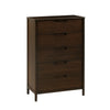Weston Five Drawer Chest, Black Walnut