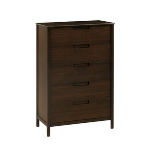 Weston Five Drawer Chest, Black Walnut