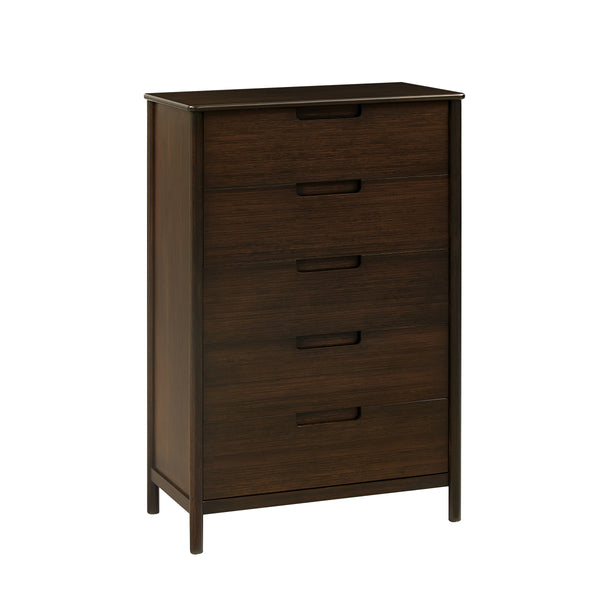Weston Five Drawer Chest, Black Walnut