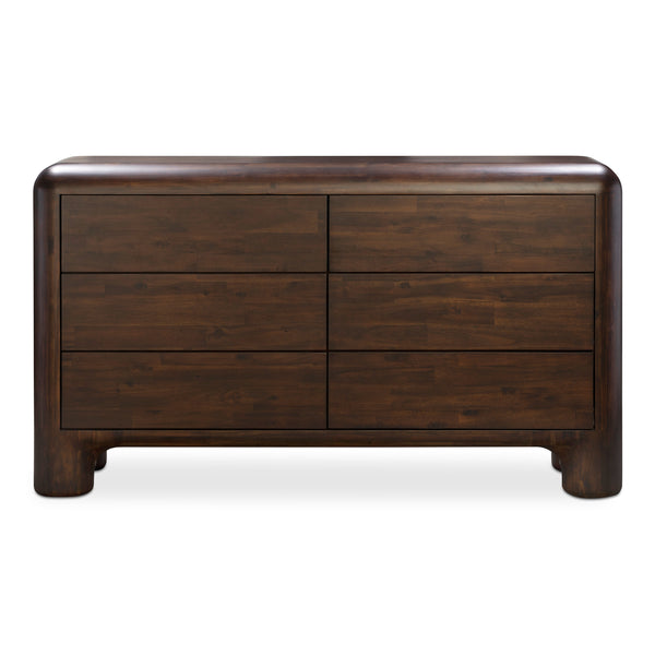 Rowan 6 Drawer Dresser in Dark Brown Acacia