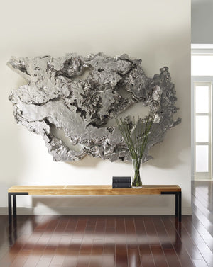 Burled Root Wall Art, Silver Leaf, Large