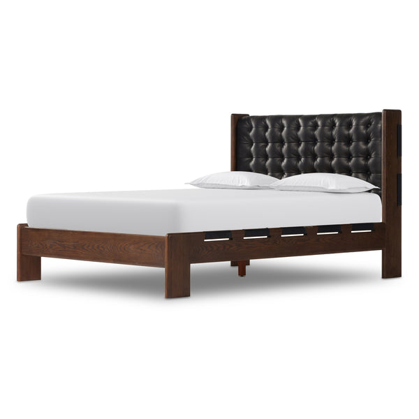 Halston Bed In Terra Brown Ash In Queen