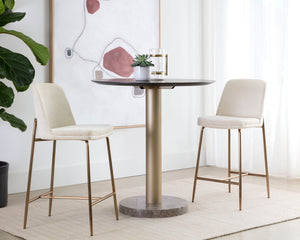 ZEKE COUNTER STOOL - ANTIQUE BRASS - BERGEN IVORY