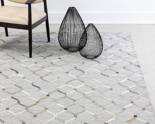 Bordeaux Hand-made Rug - Ivory / Grey - 9' X 12'