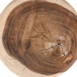 Gala Solid Wood Spiral End Table - Natural Finish