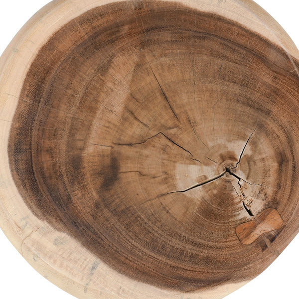 Gala Solid Wood Spiral End Table - Natural Finish