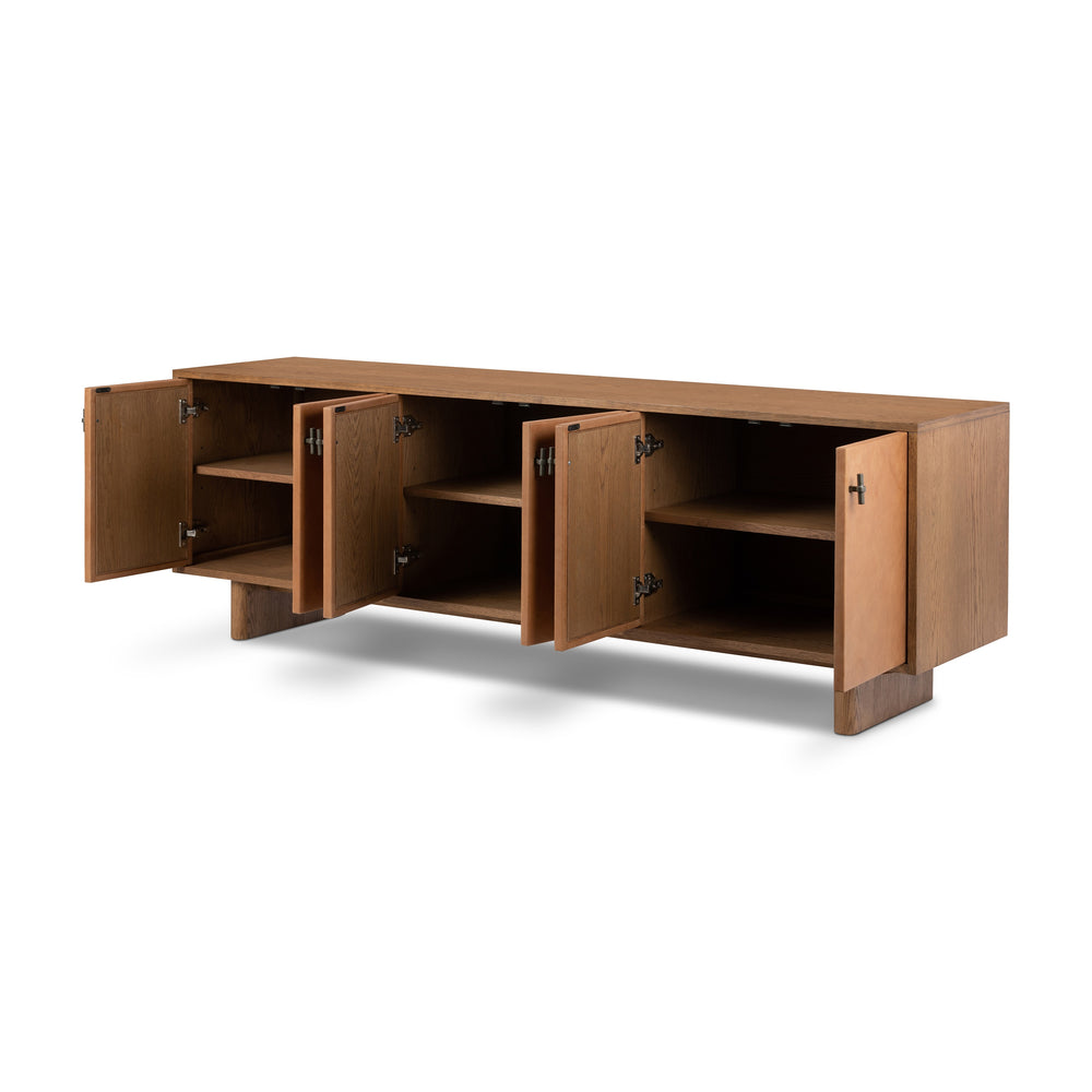 Posada Media Console In Amber Oak