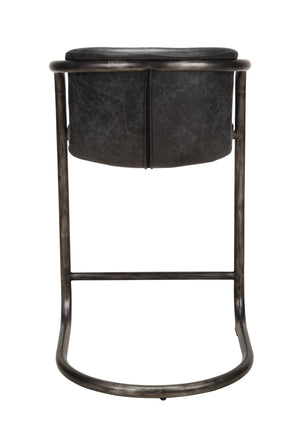 Moe's Freeman Counter Stool Set in Black Leather