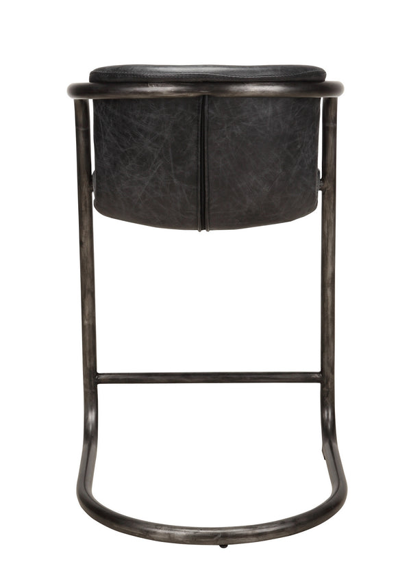 Moe's Freeman Counter Stool Set in Black Leather