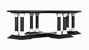 Desoto Coffee Table, Hand Rubbed Black and Solid White