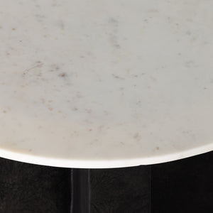 Terrell Round End Table In Plsh White