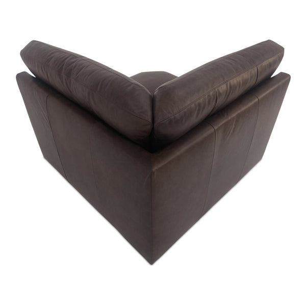 Moe's Thurlow Espresso Brown Leather Corner Chair