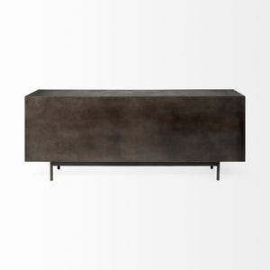 Newsome II 79Lx16Wx33H Black and Gold Metal 4 Cabinet Door Sideboard