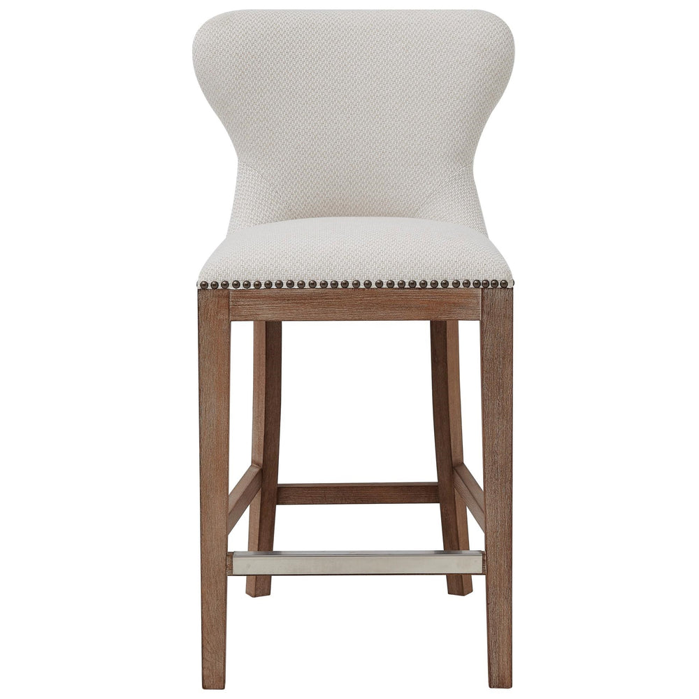 Dorsey Fabric Counter Stool Drift Wood Legs In Cardiff Cream 