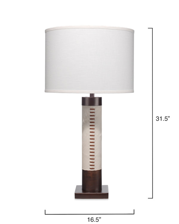 Sheridan Ox Hide Table Lamp with Linen Shade