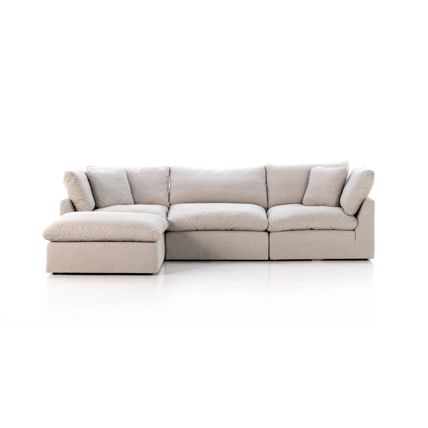 Stevie 3Pc Laf Sec Sofa W/Ottoman In Flannl