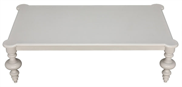 Graff Mahogany and Veneer Coffee Table in Solid White