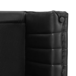 Atkinson Faux Leather Coffee Table/Ottoman, Black