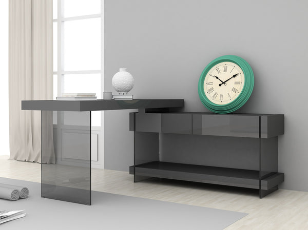 Reese Desk in Grey High Gloss