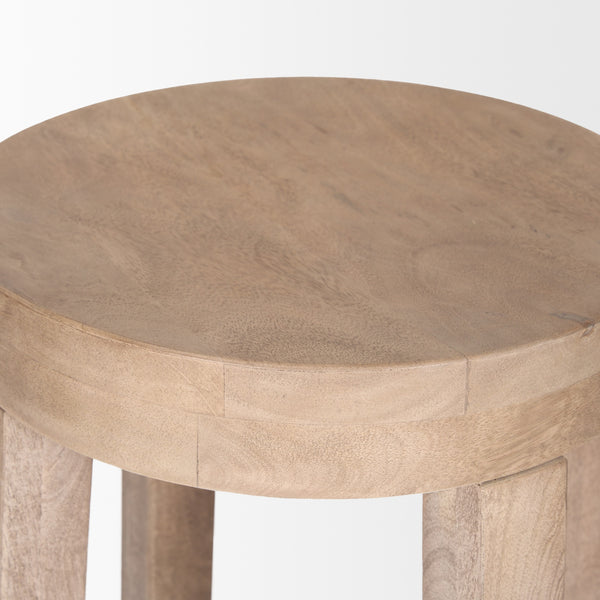 Brahma 30" Total Height White Washed Wood Stool