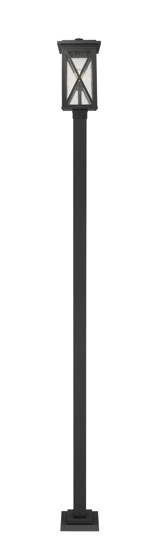 Brookside 1 Light Outdoor Post Mounted Fixture in Black Finish