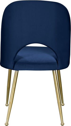 Ramon Dining Chair In Navy Velvet