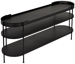 Cassio Console in Matte Black Industrial Steel