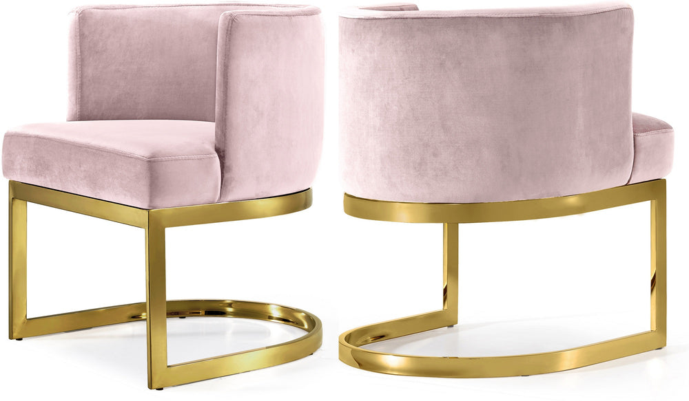 Donna Dining Chair In Pink Velvet