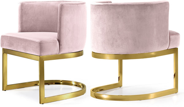 Donna Dining Chair In Pink Velvet