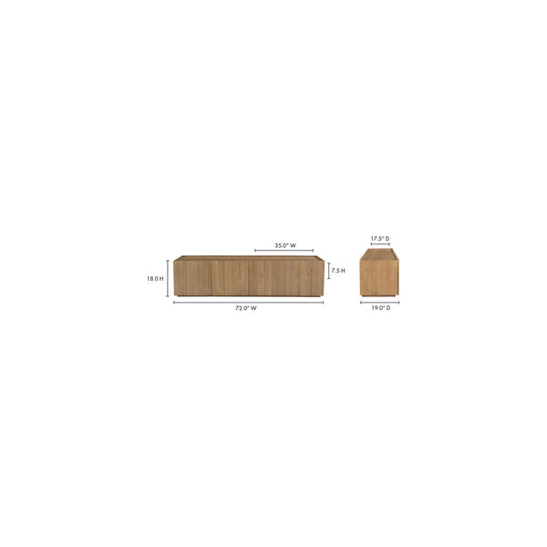 Plank Media Cabinet in Natural Oak