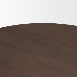 Shima Oval Dark Brown Wood w/ Arched Legs Coffee Table
