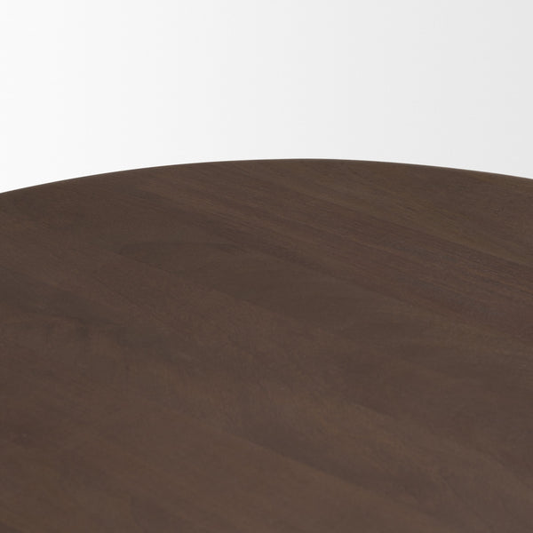 Shima Oval Dark Brown Wood w/ Arched Legs Coffee Table