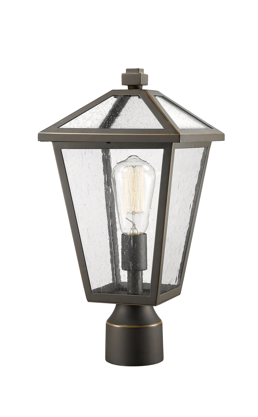 Talbot 1 Light Outdoor Post Mount Fixture in Rubbed Bronze Finish