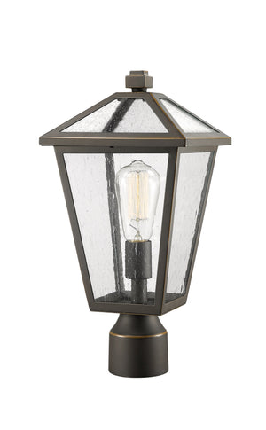Talbot 1 Light Outdoor Post Mount Fixture in Rubbed Bronze Finish