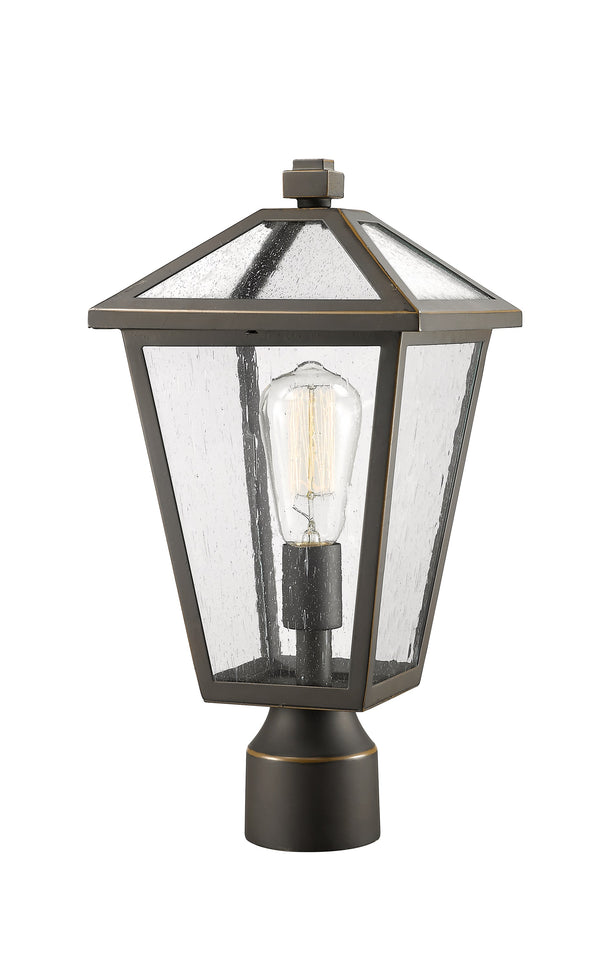 Talbot 1 Light Outdoor Post Mount Fixture in Rubbed Bronze Finish