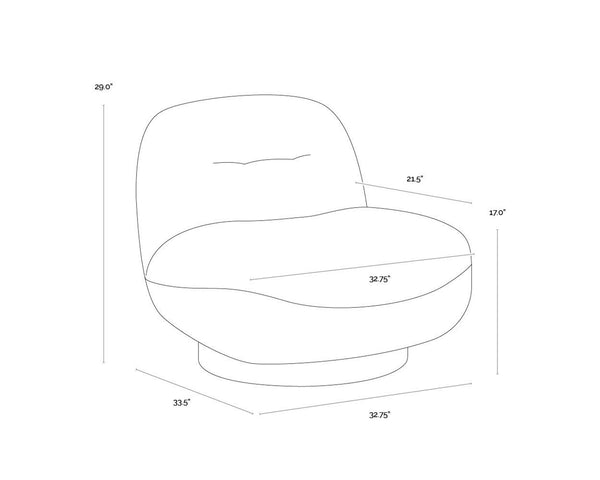 FRANZE SWIVEL LOUNGE CHAIR - MERINO PEARL