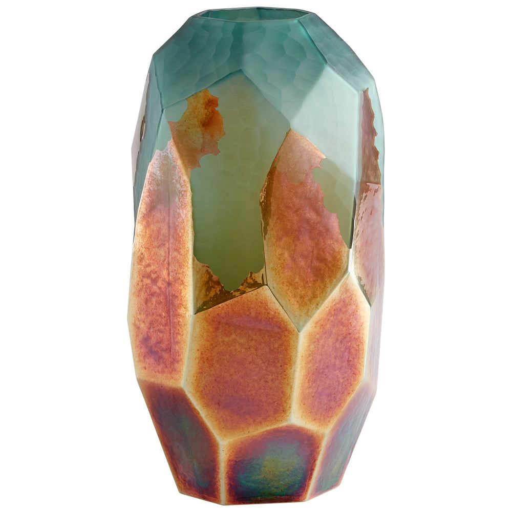 Large Roca Verde Vase in Green and Gold