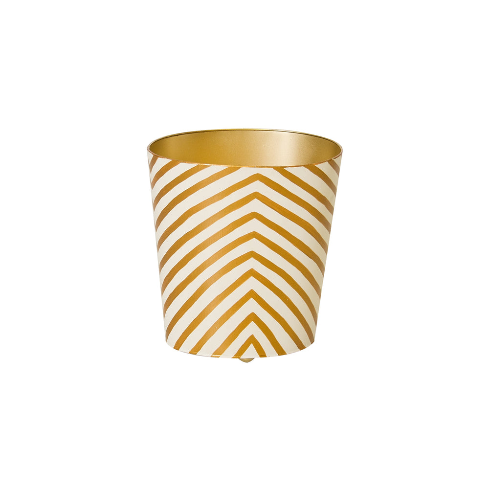 OVAL WASTEBASKET ZEBRA GREEN/CREAM