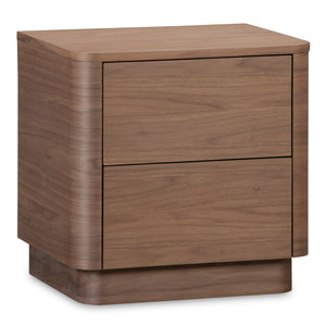 Moe's Round Off Tall Nightstand in Walnut Brown