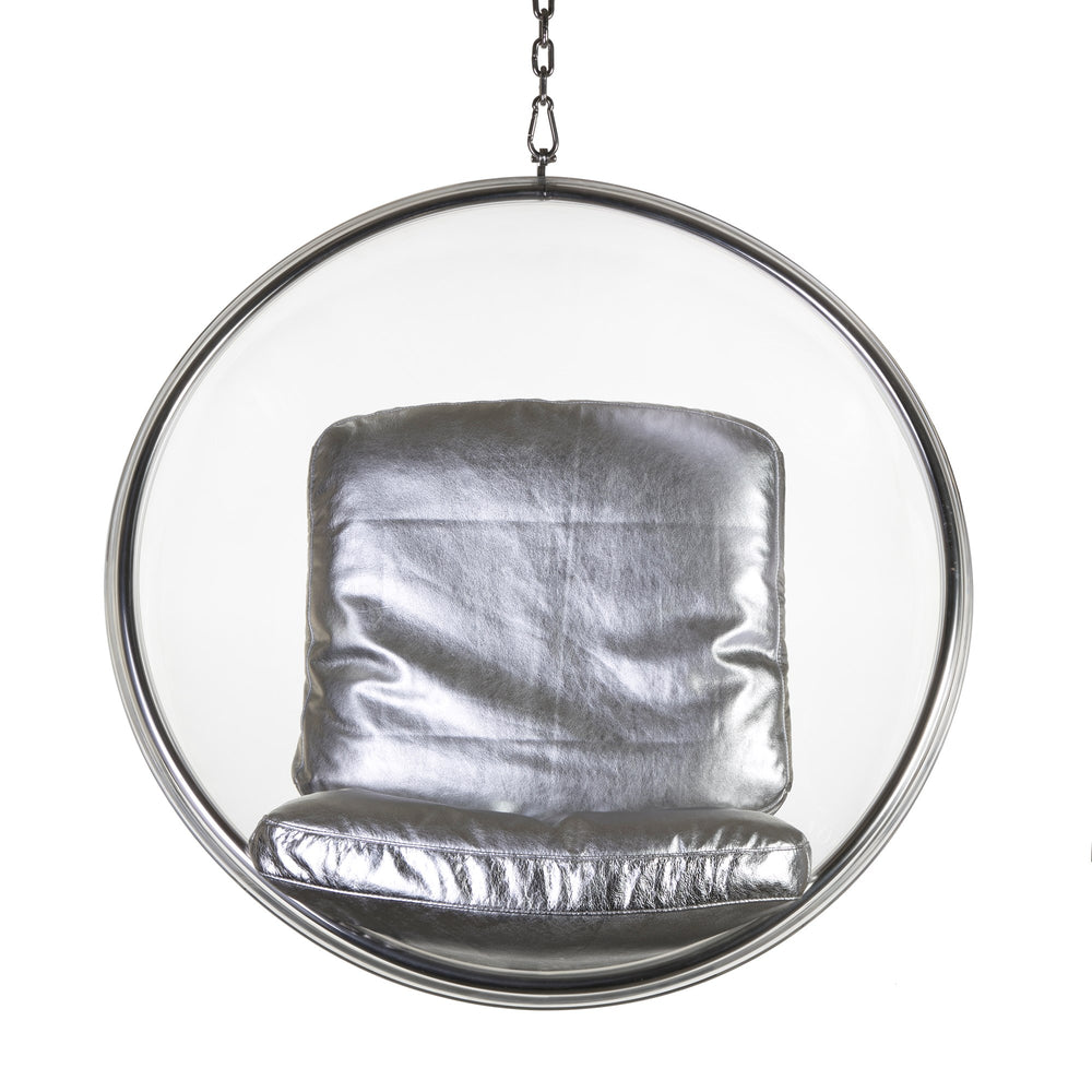 Globe chair- silver leather