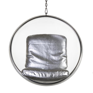 Globe chair- silver leather