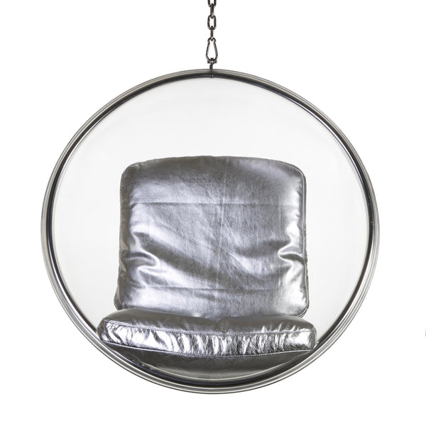 Globe chair- silver leather