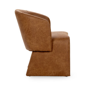 Halstead Upholstered Dining Chair - Cognac Leather